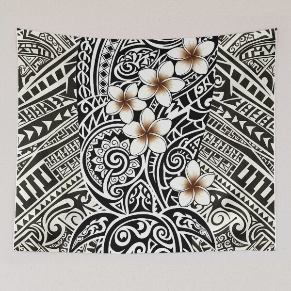 Item preview, Polynesian Tribal Sea Turtle with Plumeria Flowers designed and sold by TheOneOff.