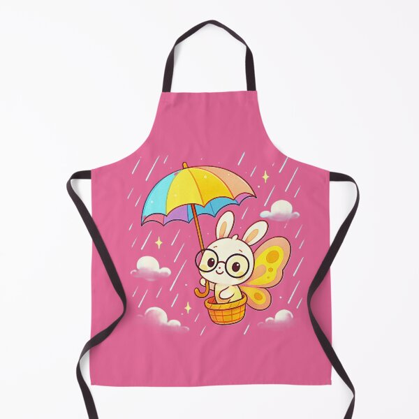 Item preview, Kawaii Bunny Fairy with Umbrella – Cute Flying Bunny Art designed and sold by MysticPurpleHue.