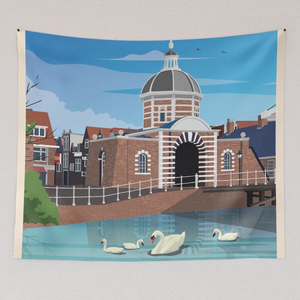 Item preview, Leiden Art Deco Travel Poster designed and sold by Amsterdam Experiences.
