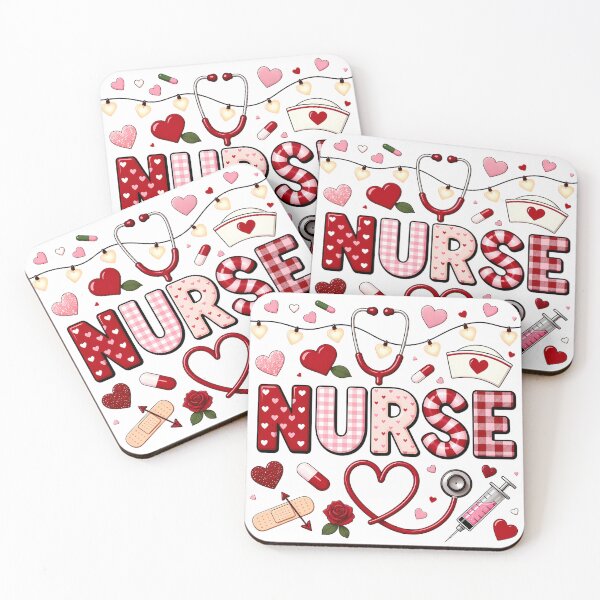 Item preview, Nurse Valentine Design – Cute Medical Hearts & Nurse Love Illustration designed and sold by GiftsCreek.