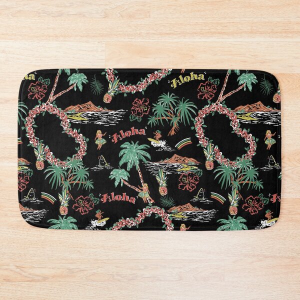Item preview, Vintage Black Hawaiian Luau Tropical Pattern designed and sold by TheOneOff.
