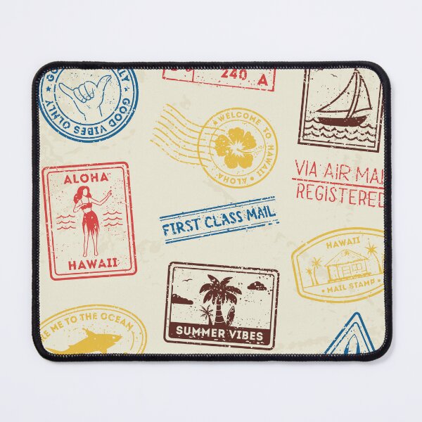 Item preview, Vintage Hawaii Postmark Stamps Pattern designed and sold by TheOneOff.