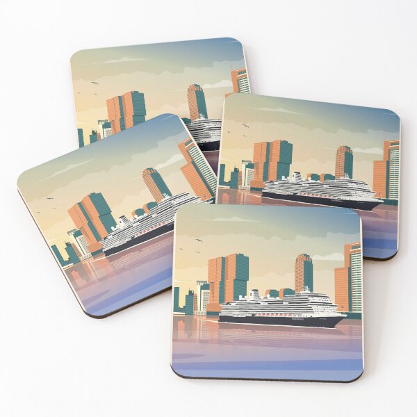 Item preview, Rotterdam Art Deco Travel Poster designed and sold by Amsterdam Experiences.