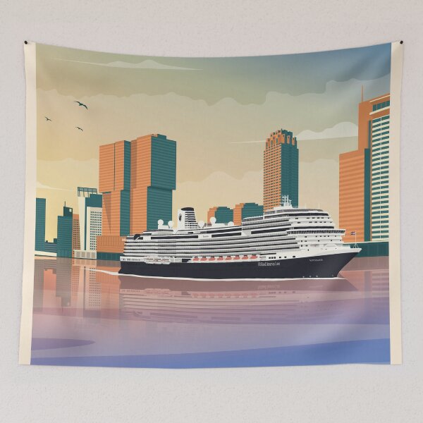 Item preview, Rotterdam Art Deco Travel Poster designed and sold by Amsterdam Experiences.