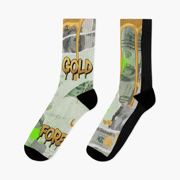 Item preview, Gold Rain Forecast Money Collage Poster Cash Umbrella With Dripping Gold And Neon Splatter designed and sold by Bored Elon.