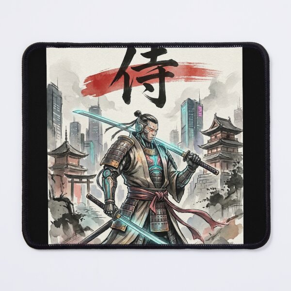 Artikelvorschau, Cyberpunk-Samurai | Futuristischer Anime-Krieger | Gamer-Zimmerdeko entworfen und verkauft von EddMen.