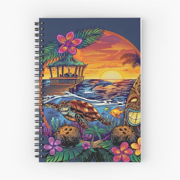 Item preview, Vintage Tropical Tiki Sunset - Sea Turtle & Island Vibes designed and sold by TheOneOff.