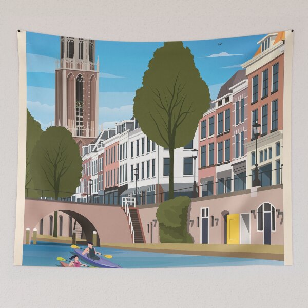 Item preview, Utrecht Art Deco Travel Poster designed and sold by Amsterdam Experiences.