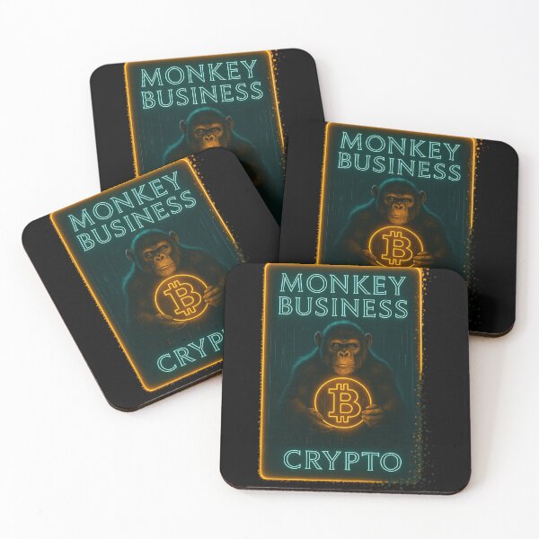 Item preview, Monkey Business Crypto – Neon Bitcoin Poster designed and sold by NAJURE.