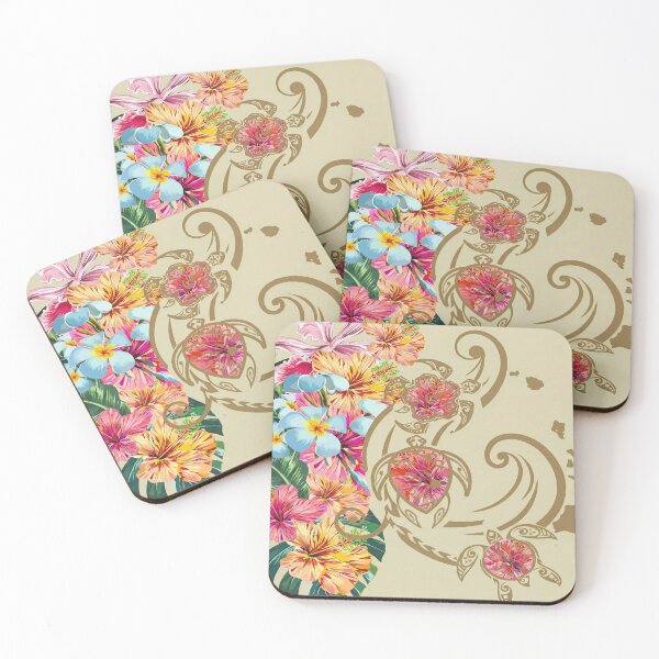 Item preview, Sea Turtle Honu & Tropical Hibiscus Flowers designed and sold by TheOneOff.