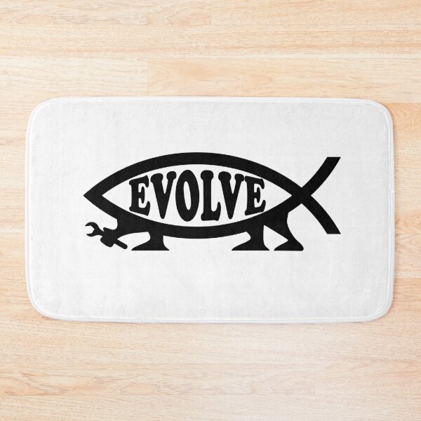 Item preview, Funny Nerdy Evolve Darwin Fish Symbol with Legs Black Text designed and sold by MathWare MathClips.