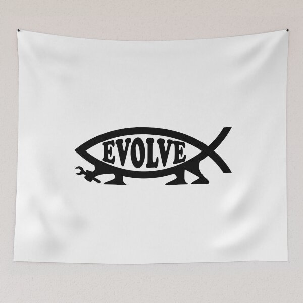 Item preview, Funny Nerdy Evolve Darwin Fish Symbol with Legs Black Text designed and sold by MathWare MathClips.