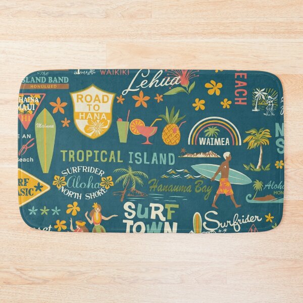 Item preview, Vintage Surf Town Hawaii - Retro Tropical Pattern designed and sold by TheOneOff.