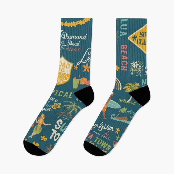 Item preview, Vintage Surf Town Hawaii - Retro Tropical Pattern designed and sold by TheOneOff.