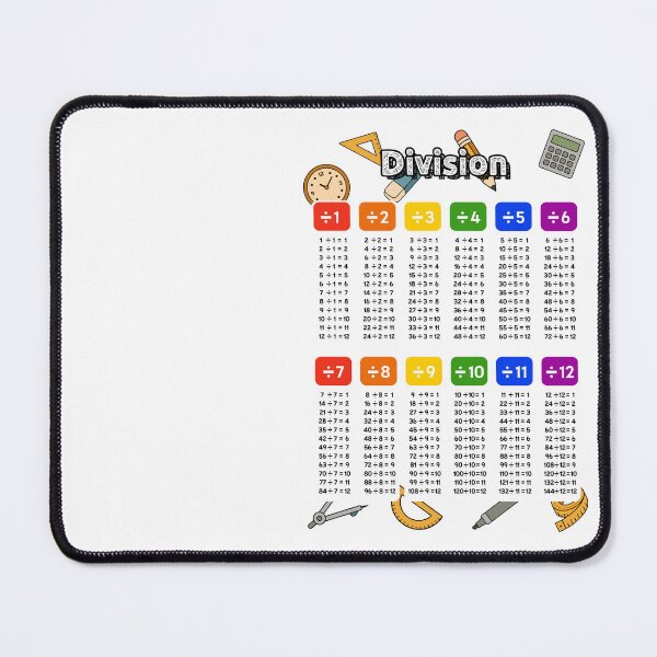 Item preview, 12 Times Table Division Poster | Colorful Korean Math Chart for Kids designed and sold by JOOKDesign.