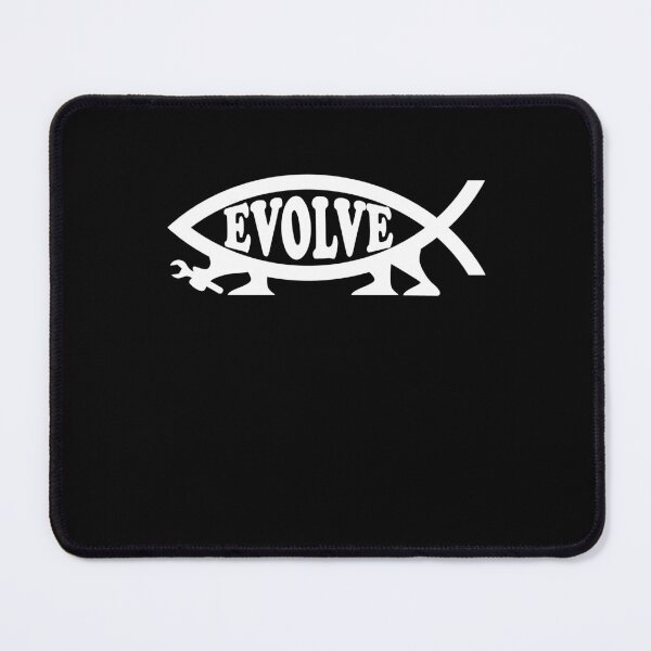 Item preview, Funny Nerdy Evolve Darwin Fish Symbol with Legs White Text designed and sold by MathWare MathClips.