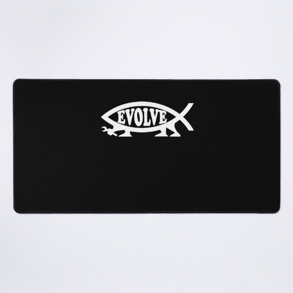 Item preview, Funny Nerdy Evolve Darwin Fish Symbol with Legs White Text designed and sold by MathWare MathClips.