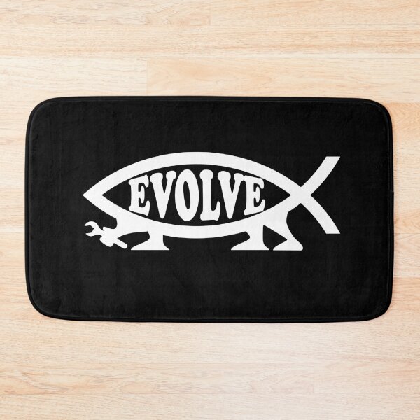 Item preview, Funny Nerdy Evolve Darwin Fish Symbol with Legs White Text designed and sold by MathWare MathClips.