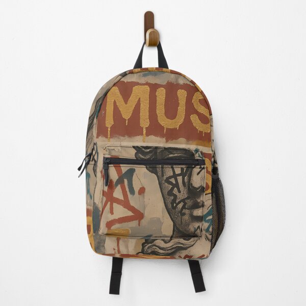 Item preview, Hustle Museum Graffiti Collage Poster – Classical Statue Head Street Art with Gold Drip Typography designed and sold by Bored Elon.