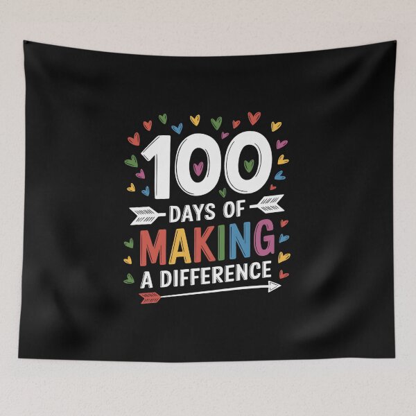 Item preview, 100 Days of Making Difference 100th Day of School Teacher designed and sold by VasilisLamArt.
