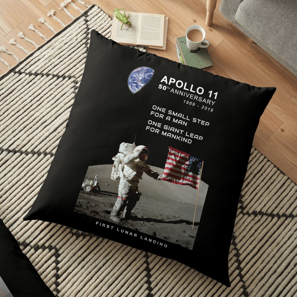 Apollo 11-50. Jahrestag 1969-2019, Mondlandung, Moon.Space Bodenkissen