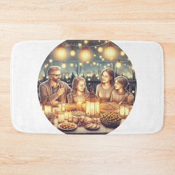 Item preview, The Blessing – Cozy Holiday Gathering Scene designed and sold by denip.