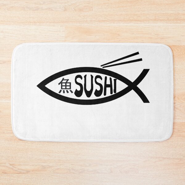 Item preview, Funny Nerdy Sushi Fish Symbol Black Text designed and sold by MathWare MathClips.