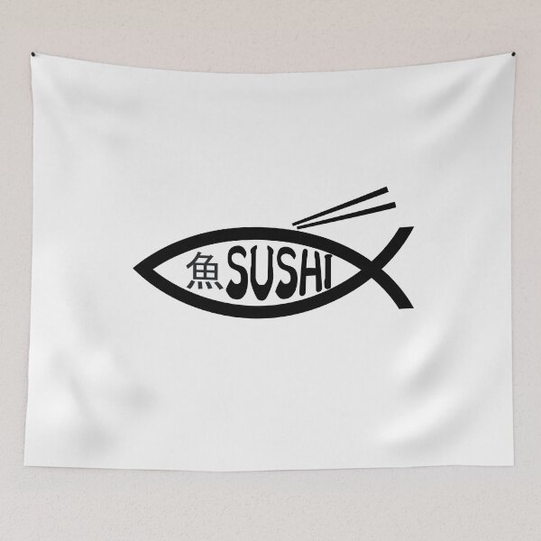 Item preview, Funny Nerdy Sushi Fish Symbol Black Text designed and sold by MathWare MathClips.