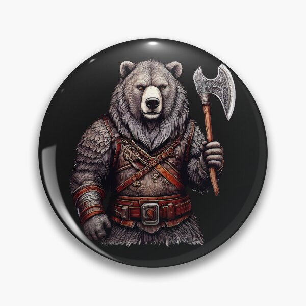 Item preview, Viking Bear Warrior with Axe – Fierce Nordic Bear Illustration designed and sold by friadesign.