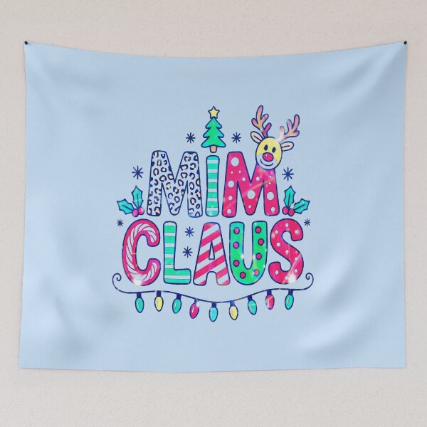 Item preview, Mim Claus Funny Christmas Reindeer Neon Typography designed and sold by creativerooney.