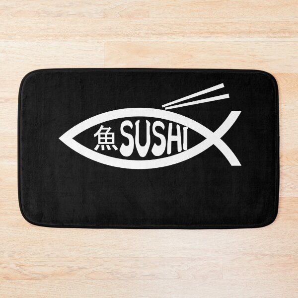Item preview, Funny Nerdy Sushi Fish Symbol White Text designed and sold by MathWare MathClips.