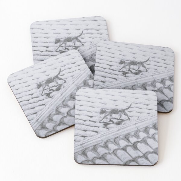 Item preview, Drawing - Cat over the rooftops designed and sold by nepasunalpaka.