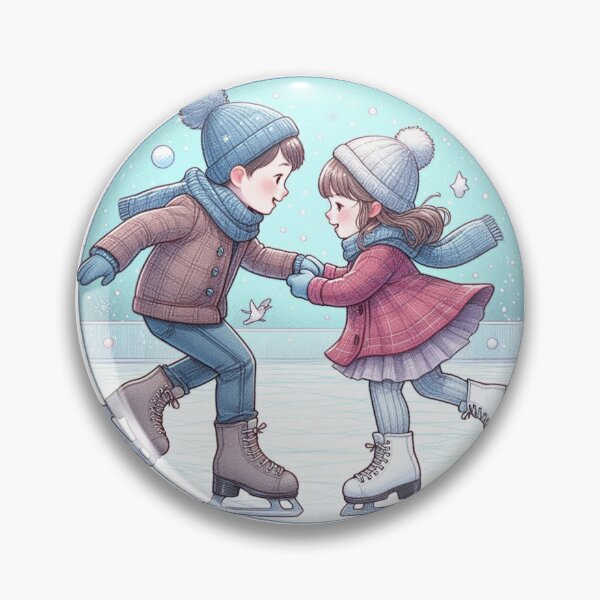 Item preview, Dancing on Ice – Winter Skating Couple Illustration designed and sold by denip.