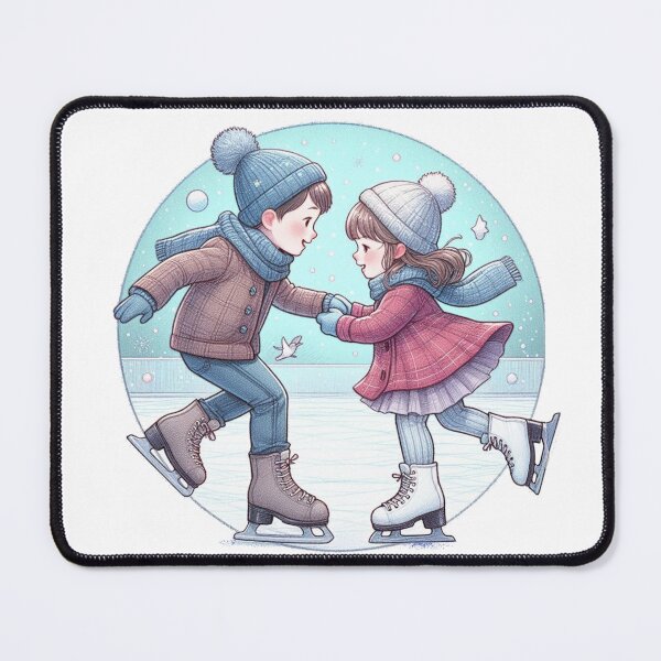 Item preview, Dancing on Ice – Winter Skating Couple Illustration designed and sold by denip.