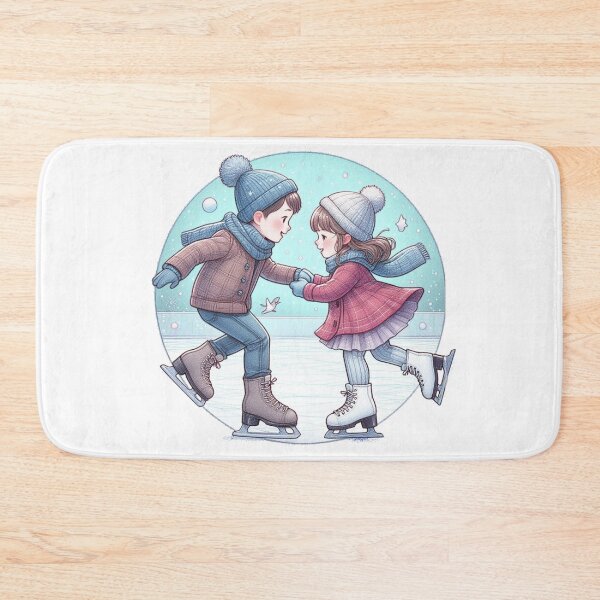 Item preview, Dancing on Ice – Winter Skating Couple Illustration designed and sold by denip.