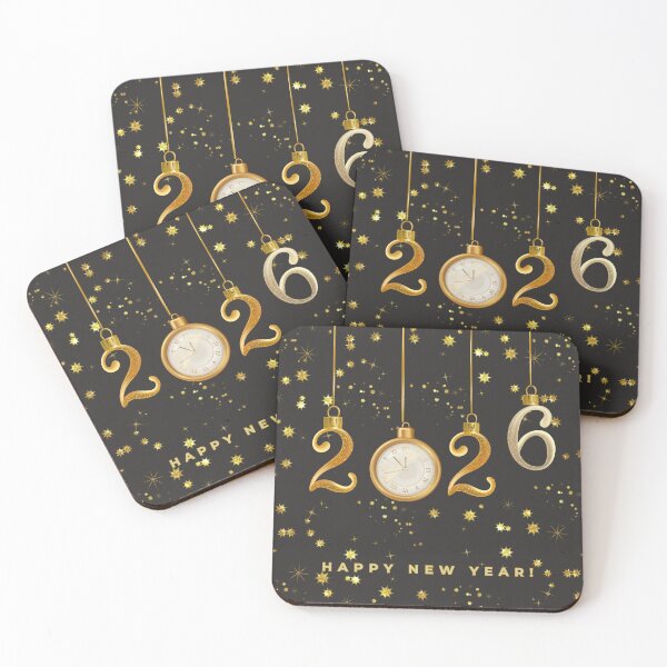 Item preview, Gold and Black Elegant Happy New Year 2026 designed and sold by Neo-Grafica.