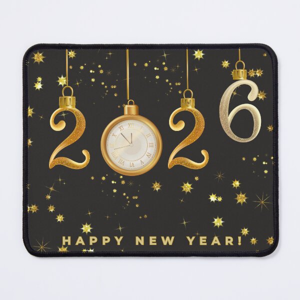 Item preview, Gold and Black Elegant Happy New Year 2026 designed and sold by Neo-Grafica.