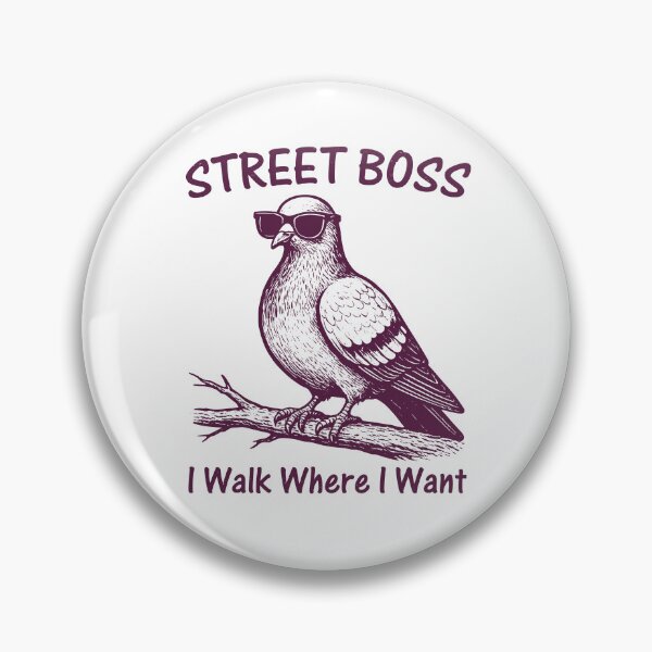 Item preview, Funny Pigeon Street Boss Urban Bird Art designed and sold by gunaone-design.