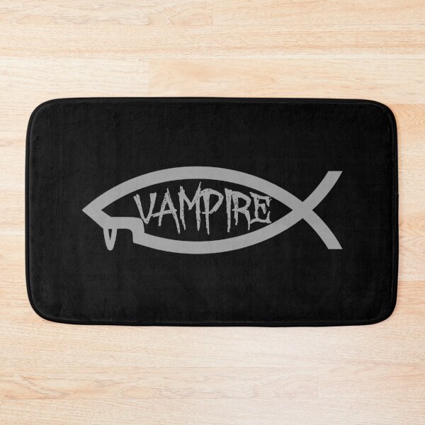 Item preview, Funny Nerdy Vampire Fish Symbol Gray Text designed and sold by MathWare MathClips.