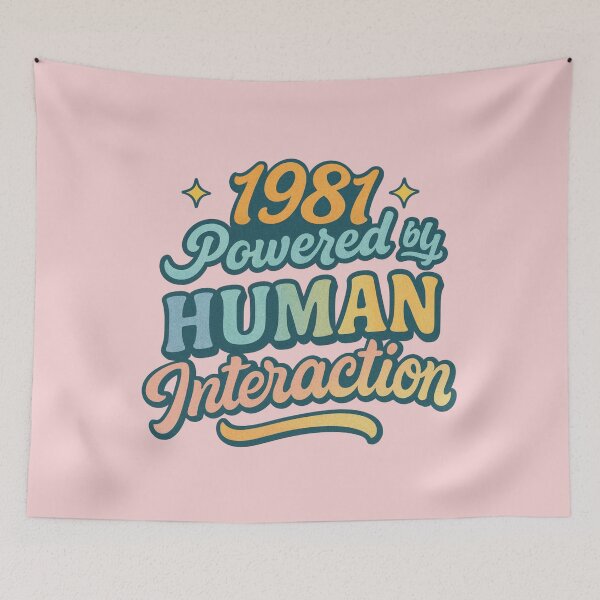 Item preview, Born in 1981 retro typography in candy-colored pastel tones designed and sold by Meandmyshop.