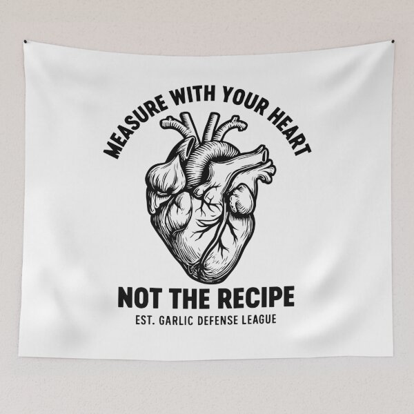 Item preview, Measure With Your Heart – Garlic Cooking Humor designed and sold by gunaone-design.