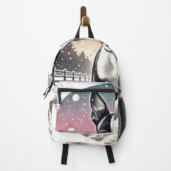 Item preview, Boston Terrier Running – Winter Night Pet Adventure designed and sold by denip.