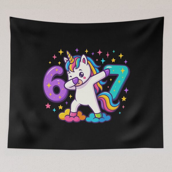 Item preview, Six Seven Viral Unicorn Meme Design designed and sold by CleanDecor.