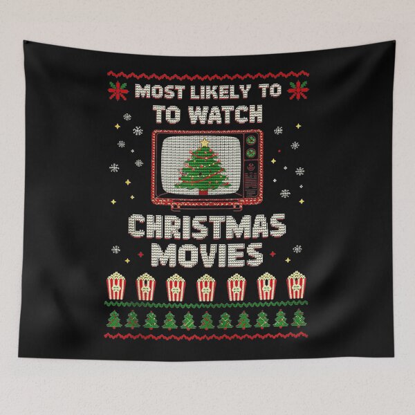 Item preview, Most Likely To Watch Christmas Movies Ugly Tank Top designed and sold by WayTBeenkenArt.