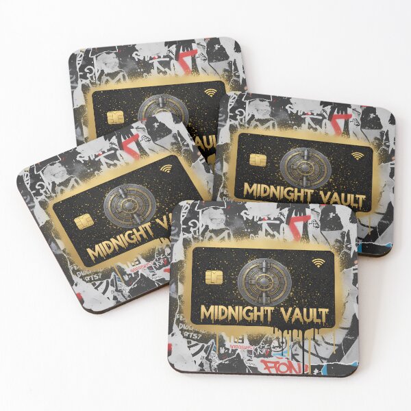 Item preview, Midnight Vault Gold Crypto Card Street Art Poster – Secure Fintech Wallet And Luxury Money Aesthetic designed and sold by Bored Elon.
