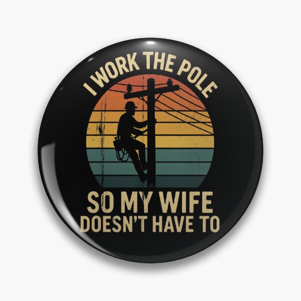 Item preview, Utility Lineman Retro Sunset, I Work The Pole Worker Humor designed and sold by love3617.