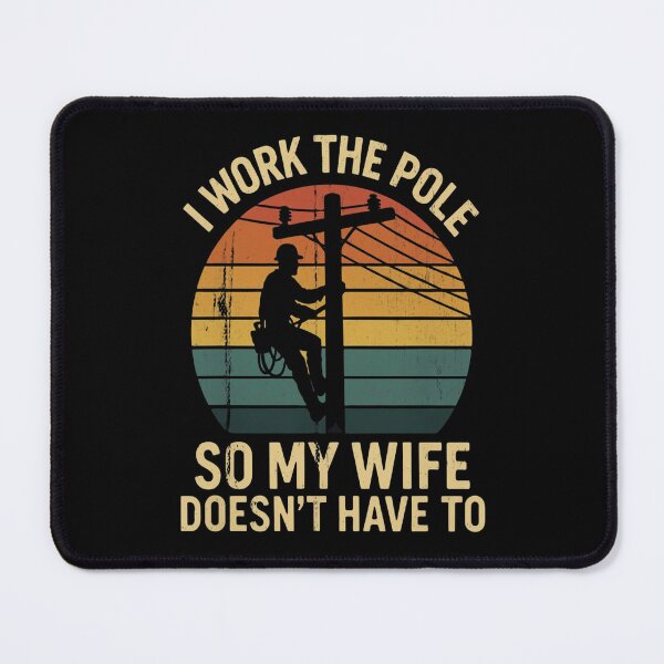 Item preview, Utility Lineman Retro Sunset, I Work The Pole Worker Humor designed and sold by love3617.