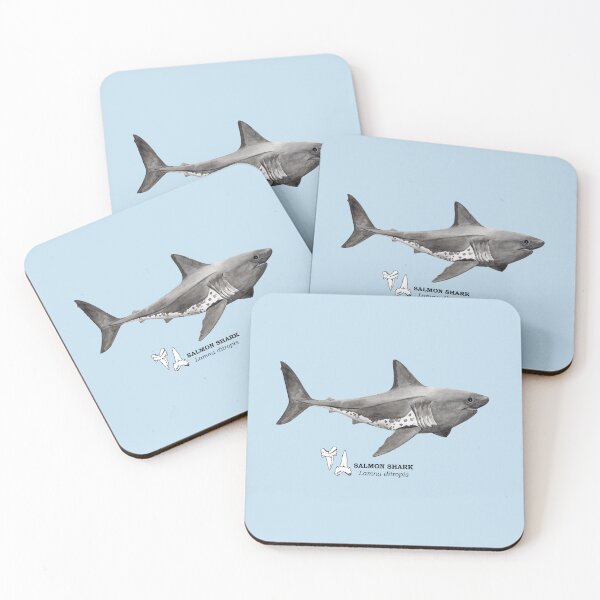 Item preview, SALMON SHARK-Lamna ditropis (name and teeth) designed and sold by BEATRIZ ABAITUA.