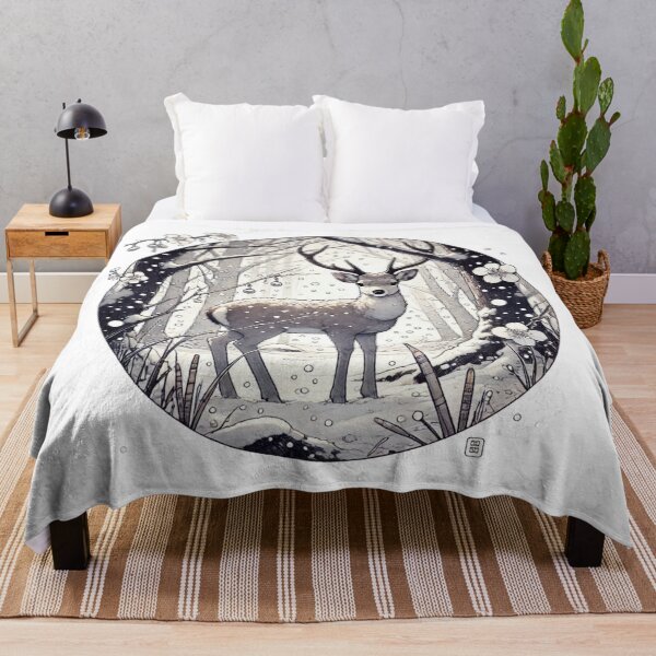 Item preview, Silent Symphony – Mystical Deer in Winter Forest designed and sold by denip.