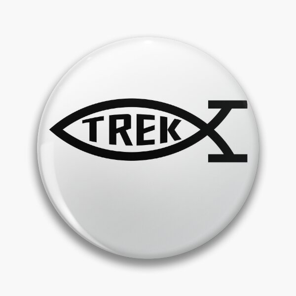 Artikelvorschau, Lustiges, nerdiges Star Trek-Fisch-Symbol, Sci-Fi-Fan, schwarzer Text entworfen und verkauft von MathWare MathClips.